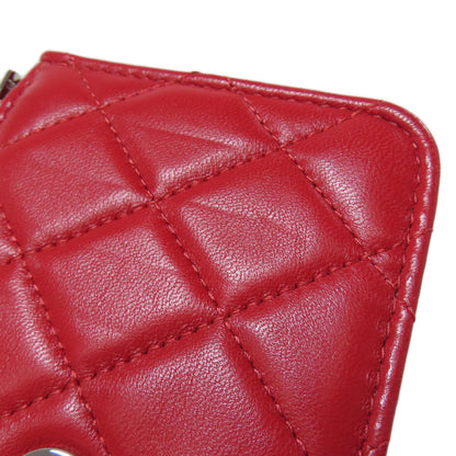 CHANEL シャネル チェーンショルダー マトラッセ シルバー金具 二つ折り財布（小銭入れあり） ラムスキン レディース 中古