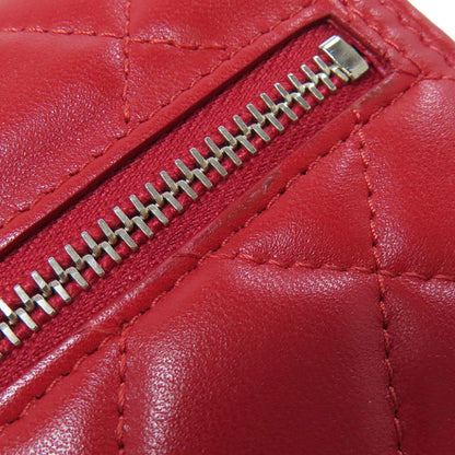 CHANEL シャネル チェーンショルダー マトラッセ シルバー金具 二つ折り財布（小銭入れあり） ラムスキン レディース 中古