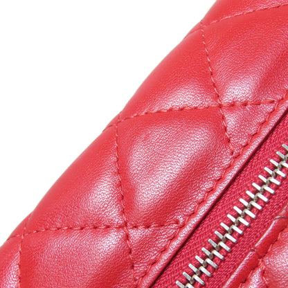 CHANEL シャネル チェーンショルダー マトラッセ シルバー金具 二つ折り財布（小銭入れあり） ラムスキン レディース 中古