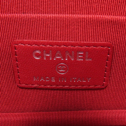 CHANEL シャネル チェーンショルダー マトラッセ シルバー金具 二つ折り財布（小銭入れあり） ラムスキン レディース 中古