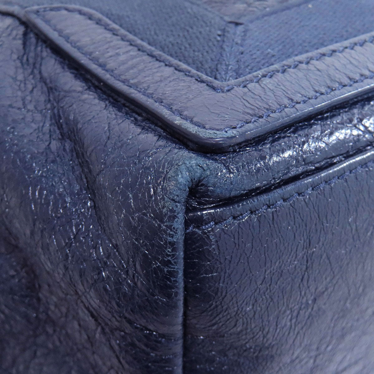 BALENCIAGA バレンシアガ 339933 ネイビーカバス ハンドバッグ カーフ レディース 中古