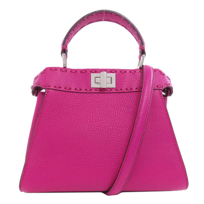 FENDI フェンディ ミニピーカブー 2WAY ハンドバッグ カーフ レディース 中古