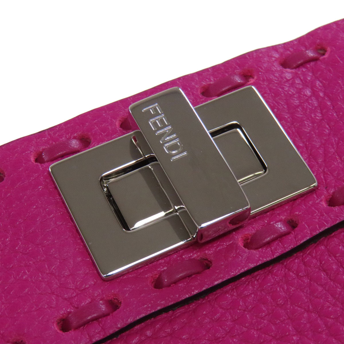 FENDI フェンディ ミニピーカブー 2WAY ハンドバッグ カーフ レディース 中古