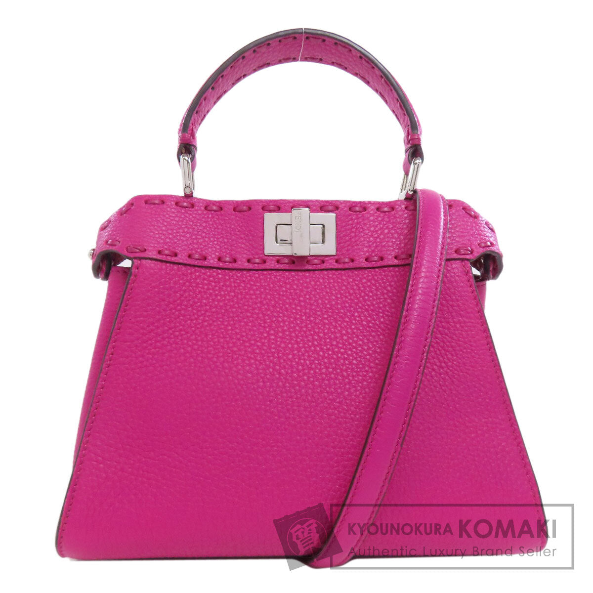 FENDI フェンディ ミニピーカブー 2WAY ハンドバッグ カーフ レディース 中古