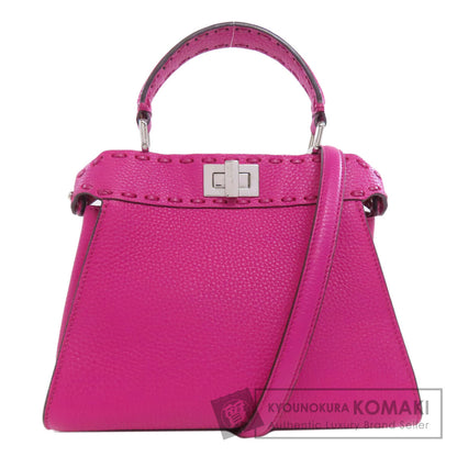 FENDI フェンディ ミニピーカブー 2WAY ハンドバッグ カーフ レディース 中古