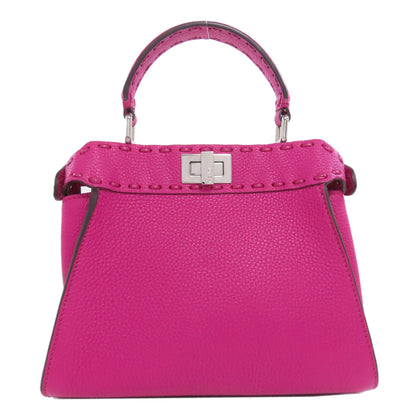 FENDI フェンディ ミニピーカブー 2WAY ハンドバッグ カーフ レディース 中古