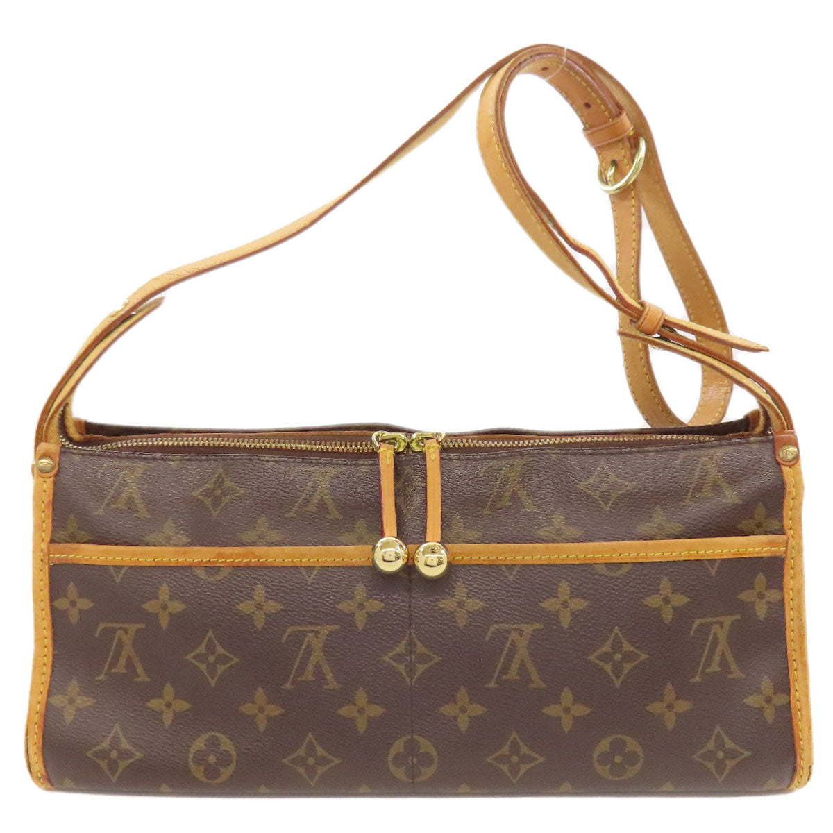 LOUIS VUITTON ルイヴィトン M40008 ポパンクール・ロン ショルダーバッグ モノグラムキャンバス レディース 中古