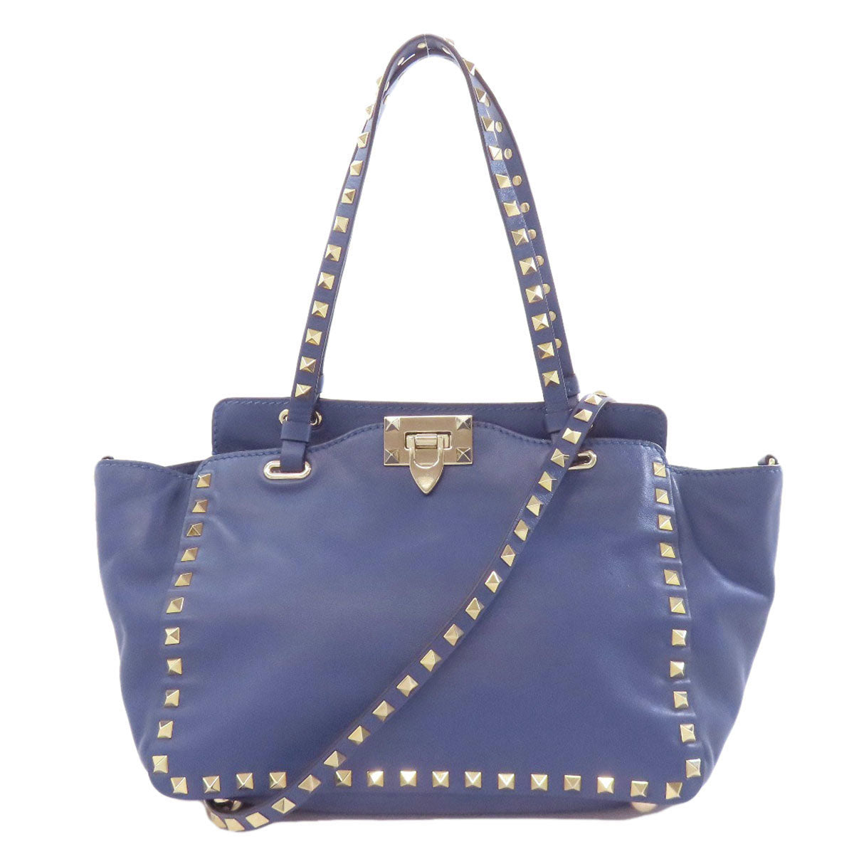 VALENTINO バレンティノ スタッズ 2WAY トートバッグ レザー レディース 中古