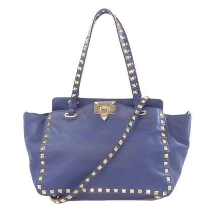 VALENTINO バレンティノ スタッズ 2WAY トートバッグ レザー レディース 中古