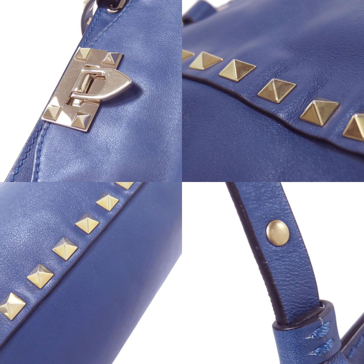 VALENTINO バレンティノ スタッズ 2WAY トートバッグ レザー レディース 中古