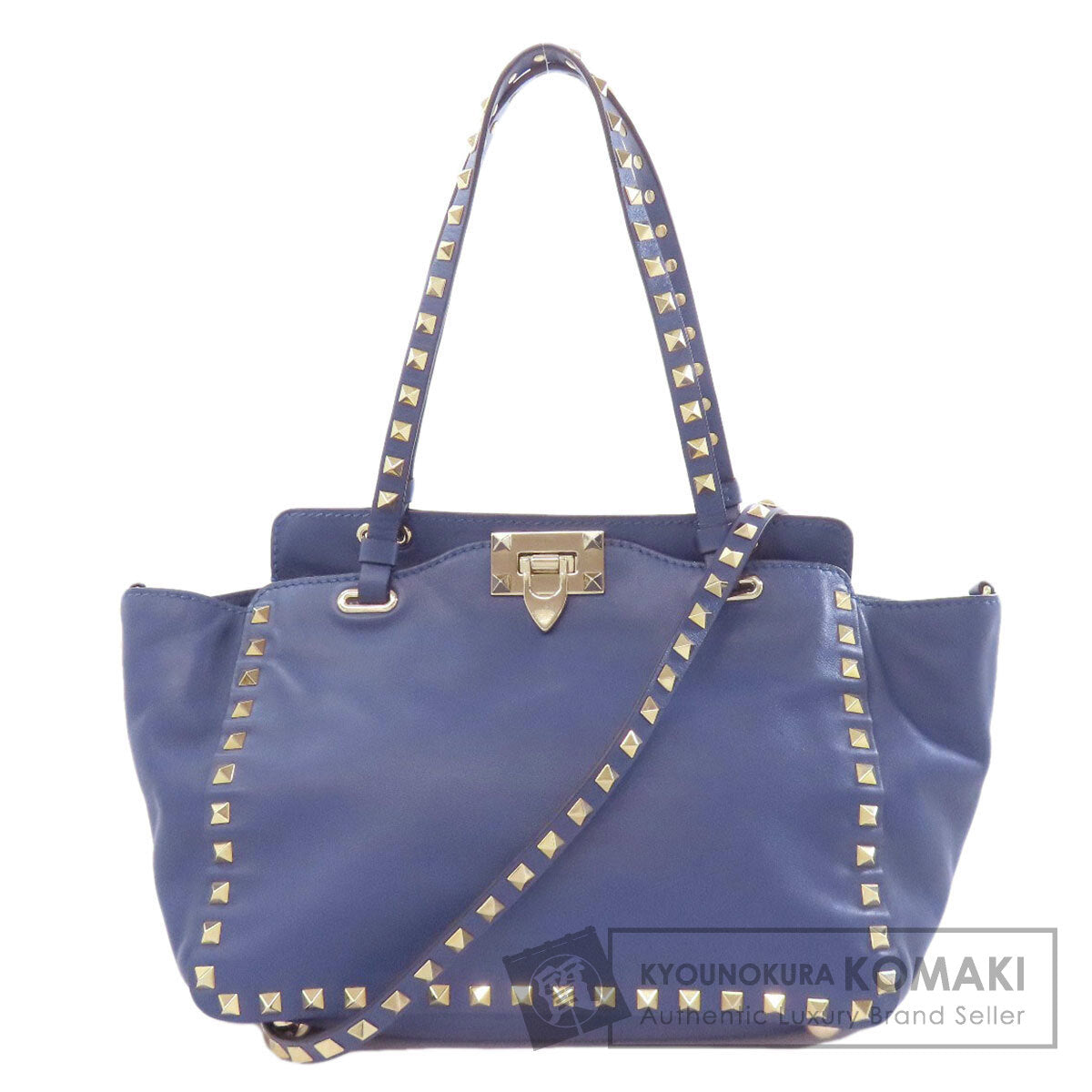 VALENTINO バレンティノ スタッズ 2WAY トートバッグ レザー レディース 中古