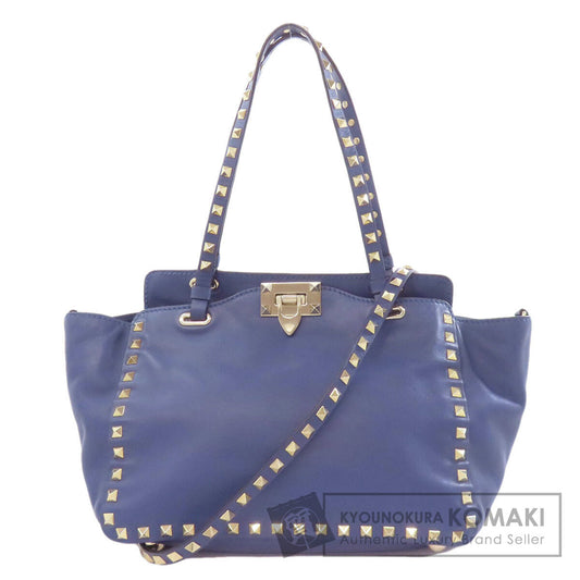 VALENTINO バレンティノ スタッズ 2WAY トートバッグ レザー レディース 中古