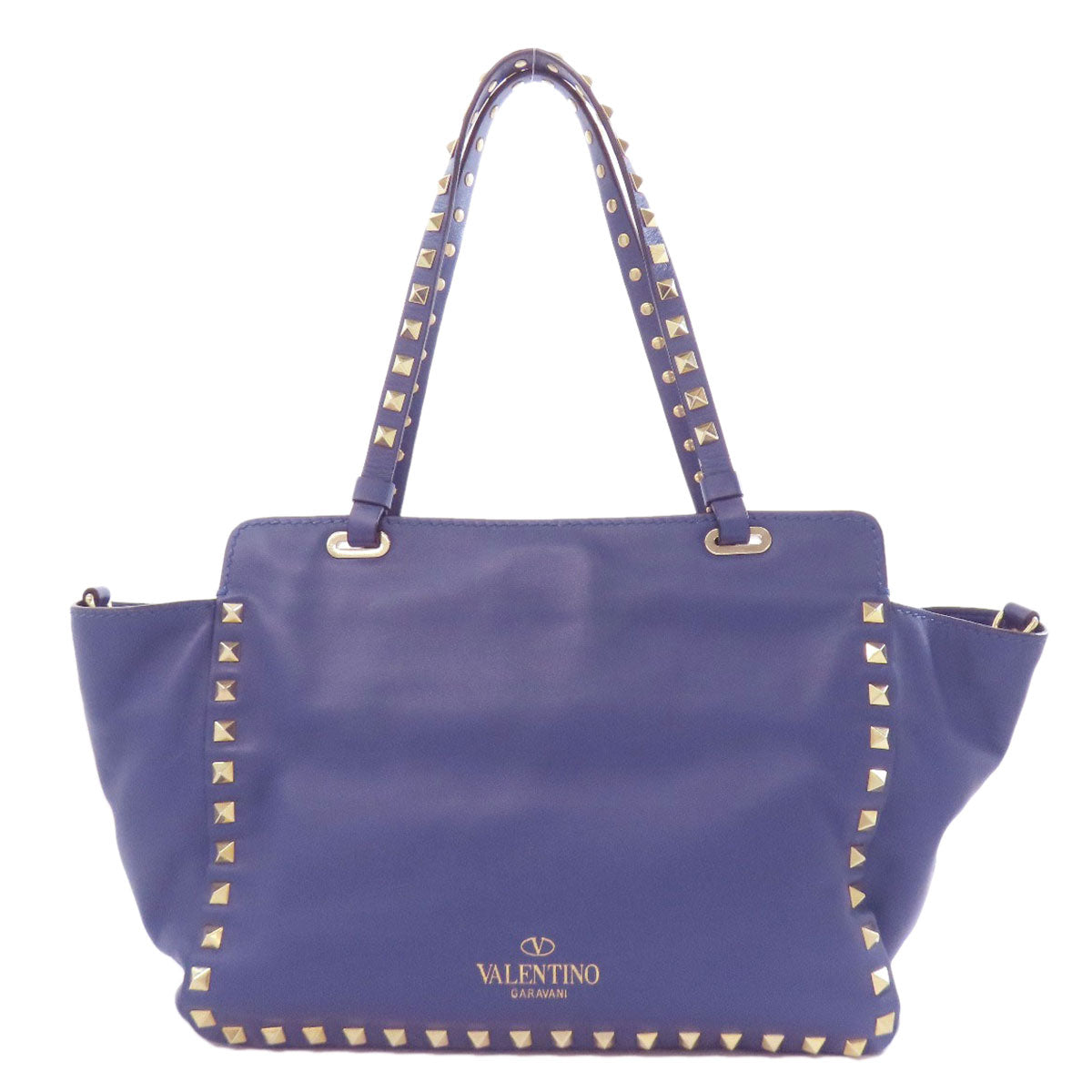 VALENTINO バレンティノ スタッズ 2WAY トートバッグ レザー レディース 中古