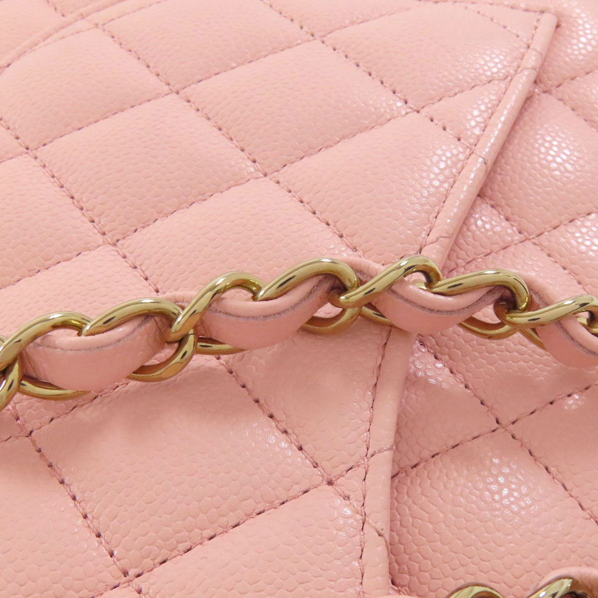 CHANEL シャネル マトラッセ ダブルフラップ ゴールド金具 ショルダーバッグ グレインド カーフスキン レディース 中古