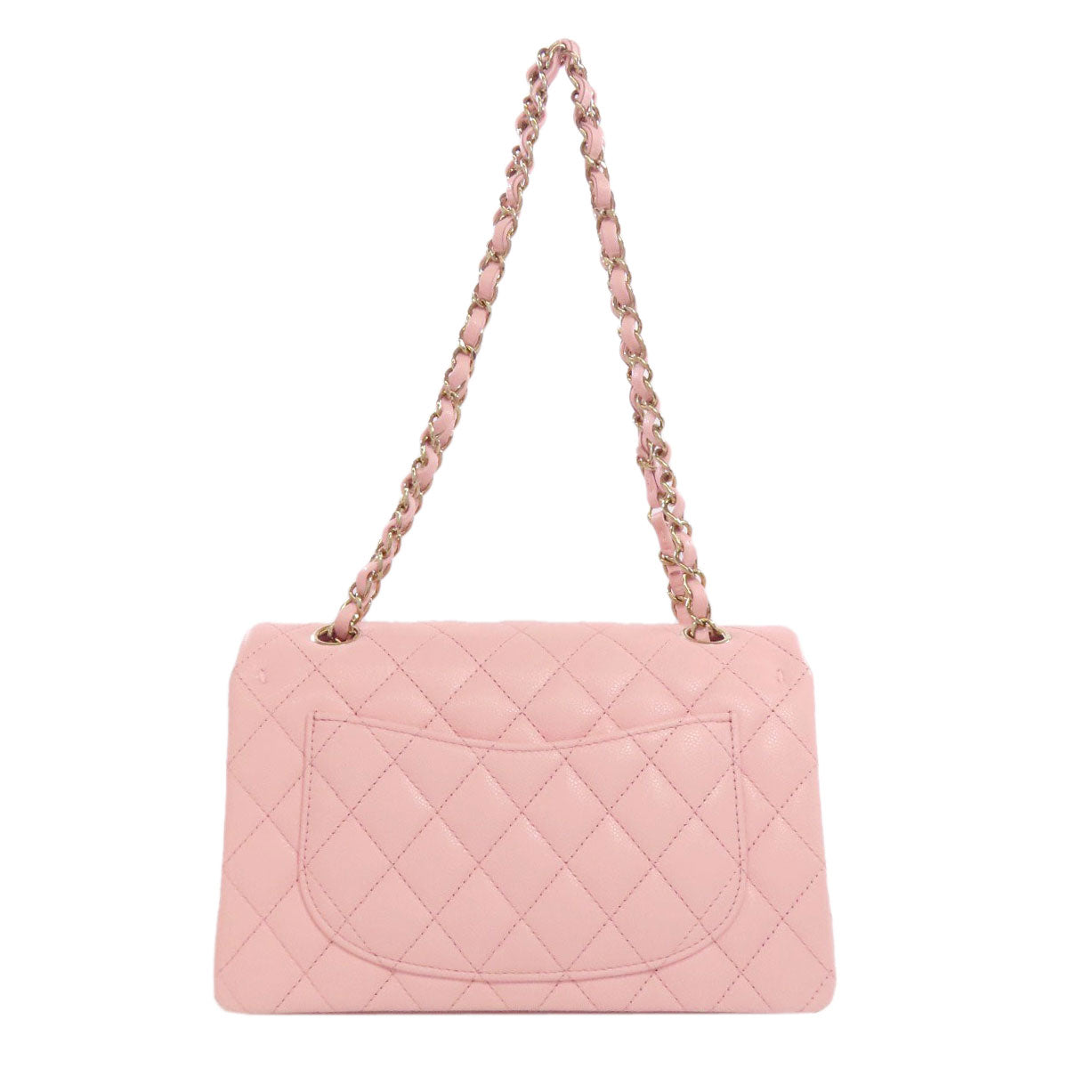 CHANEL シャネル マトラッセ ダブルフラップ ゴールド金具 ショルダーバッグ グレインド カーフスキン レディース 中古