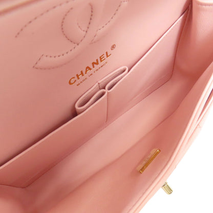 CHANEL シャネル マトラッセ ダブルフラップ ゴールド金具 ショルダーバッグ グレインド カーフスキン レディース 中古