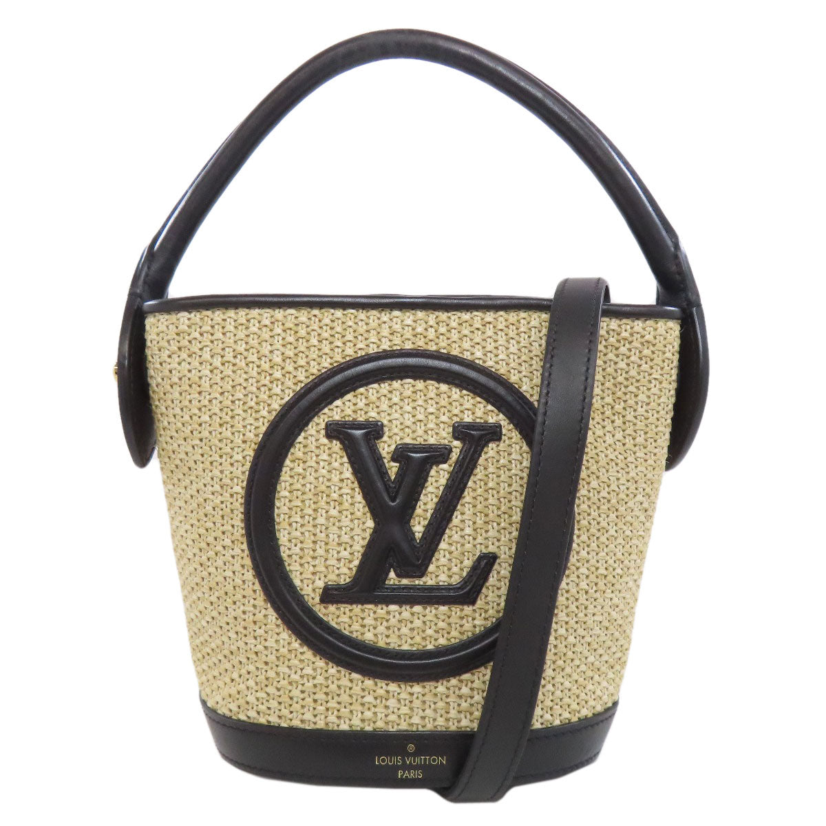 LOUIS VUITTON ルイヴィトン M59961 プティバケット ハンドバッグ ラフィア レディース 中古