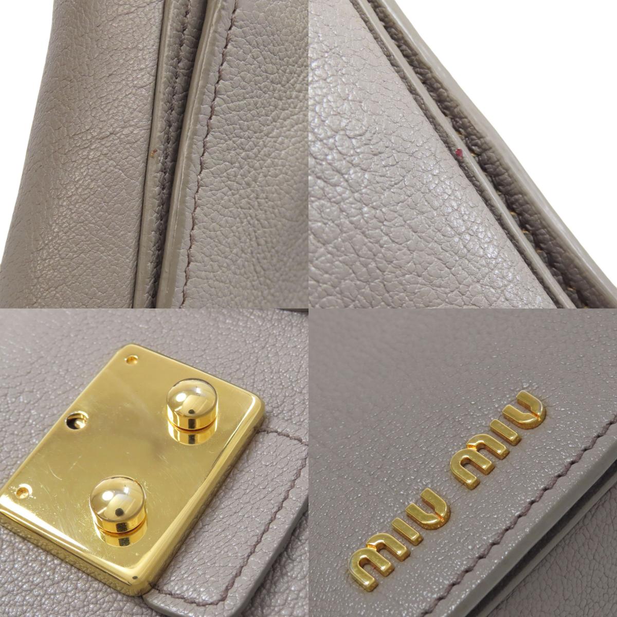 MIUMIU ミュウミュウ 2WAY ハンドバッグ レザー レディース 中古