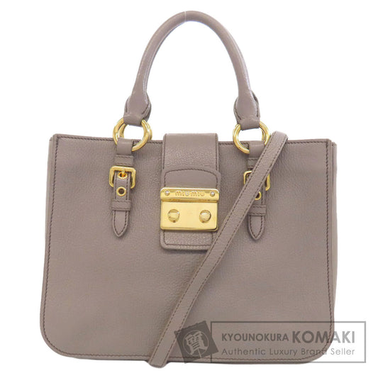 MIUMIU ミュウミュウ 2WAY ハンドバッグ レザー レディース 中古