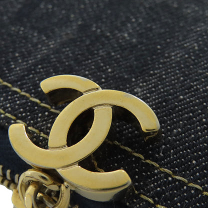 CHANEL シャネル ココマーク ステッチ ゴールド金具 コインケース デニム レディース 中古
