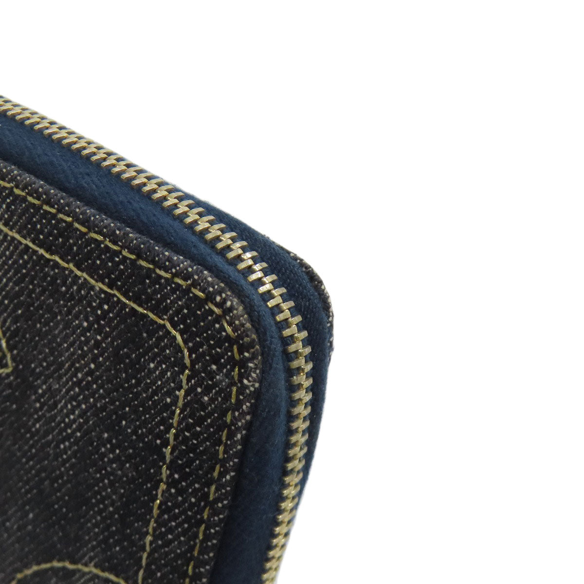 CHANEL シャネル ココマーク ステッチ ゴールド金具 コインケース デニム レディース 中古