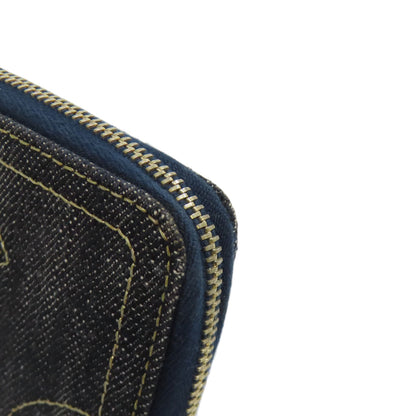 CHANEL シャネル ココマーク ステッチ ゴールド金具 コインケース デニム レディース 中古