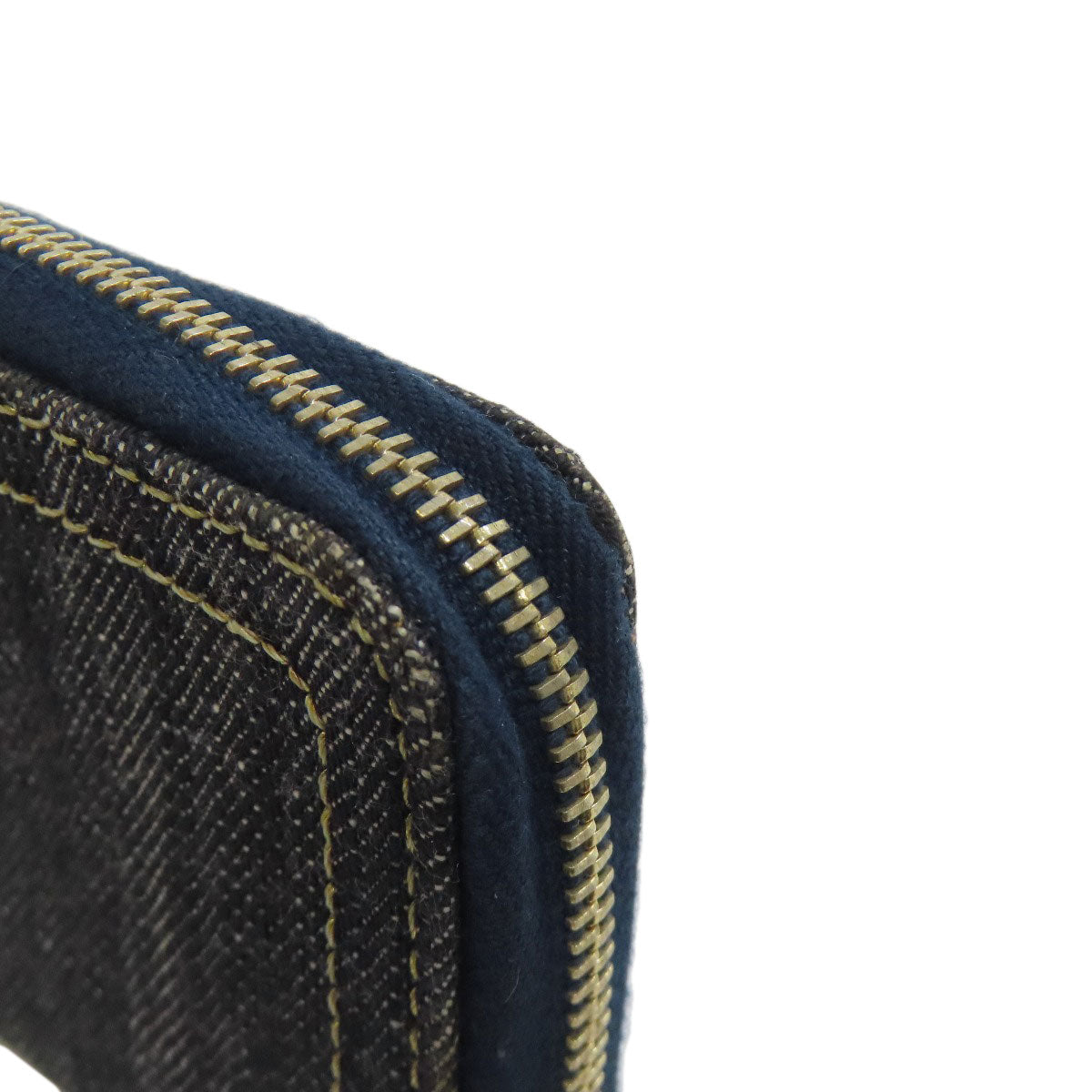 CHANEL シャネル ココマーク ステッチ ゴールド金具 コインケース デニム レディース 中古