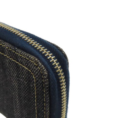 CHANEL シャネル ココマーク ステッチ ゴールド金具 コインケース デニム レディース 中古