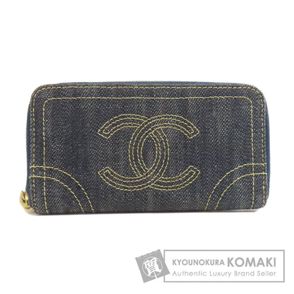 CHANEL シャネル ココマーク ステッチ ゴールド金具 コインケース デニム レディース 中古