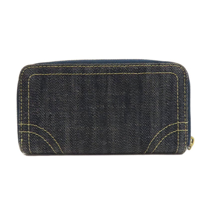 CHANEL シャネル ココマーク ステッチ ゴールド金具 コインケース デニム レディース 中古