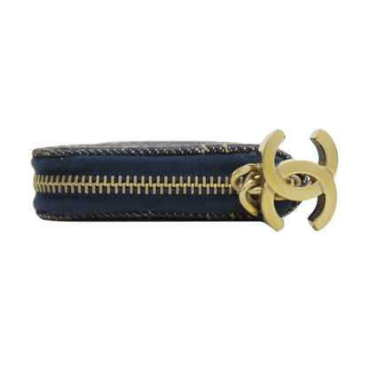 CHANEL シャネル ココマーク ステッチ ゴールド金具 コインケース デニム レディース 中古