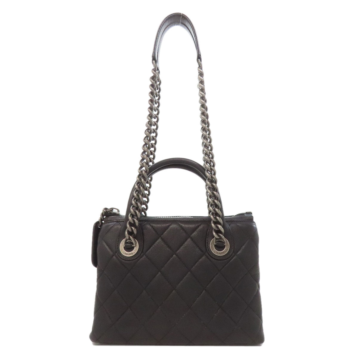 CHANEL シャネル マトラッセ シルバー金具 2WAY ハンドバッグ カーフ レディース 中古