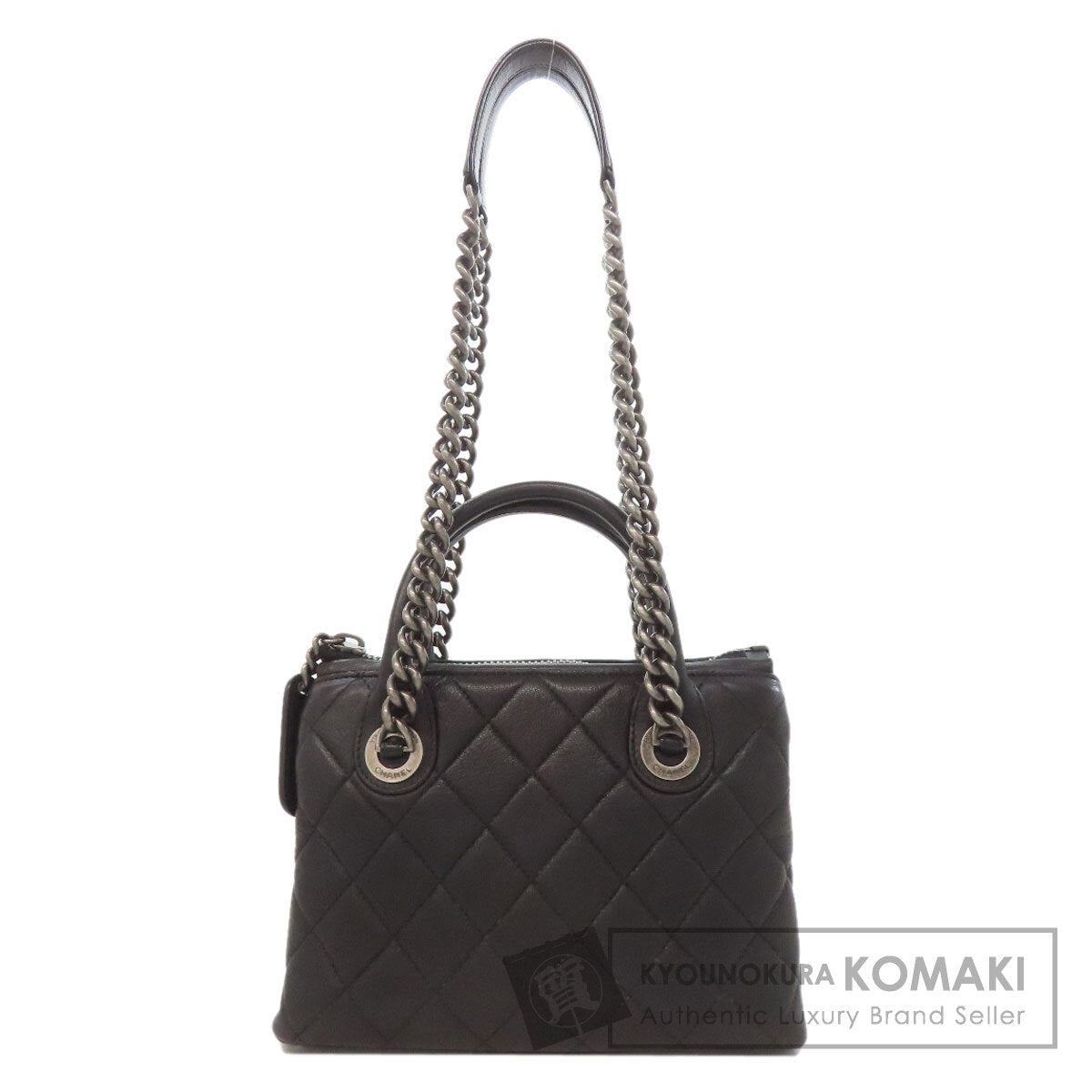 CHANEL シャネル マトラッセ シルバー金具 2WAY ハンドバッグ カーフ レディース 中古