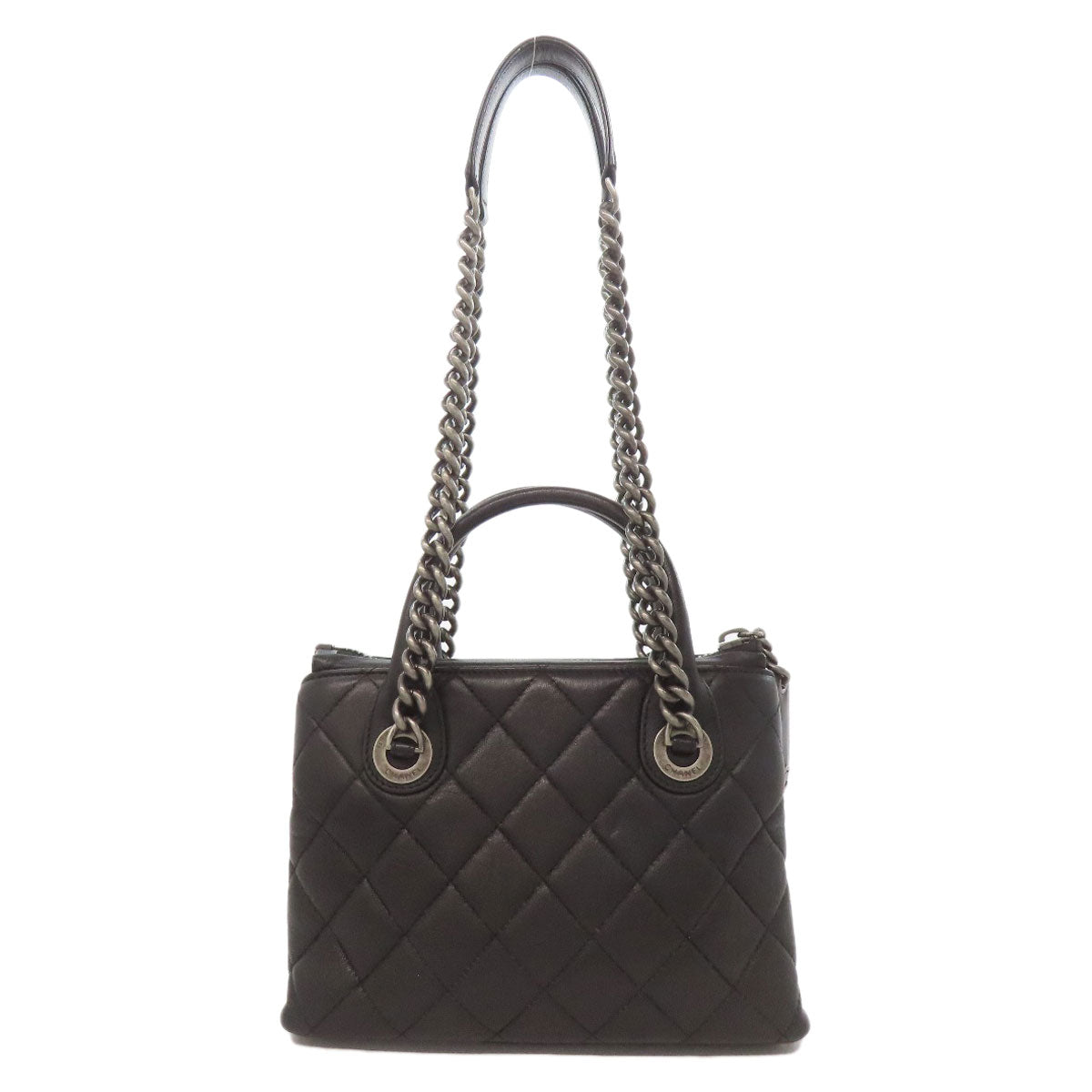 CHANEL シャネル マトラッセ シルバー金具 2WAY ハンドバッグ カーフ レディース 中古