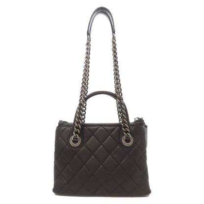 CHANEL シャネル マトラッセ シルバー金具 2WAY ハンドバッグ カーフ レディース 中古