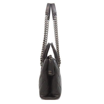 CHANEL シャネル マトラッセ シルバー金具 2WAY ハンドバッグ カーフ レディース 中古