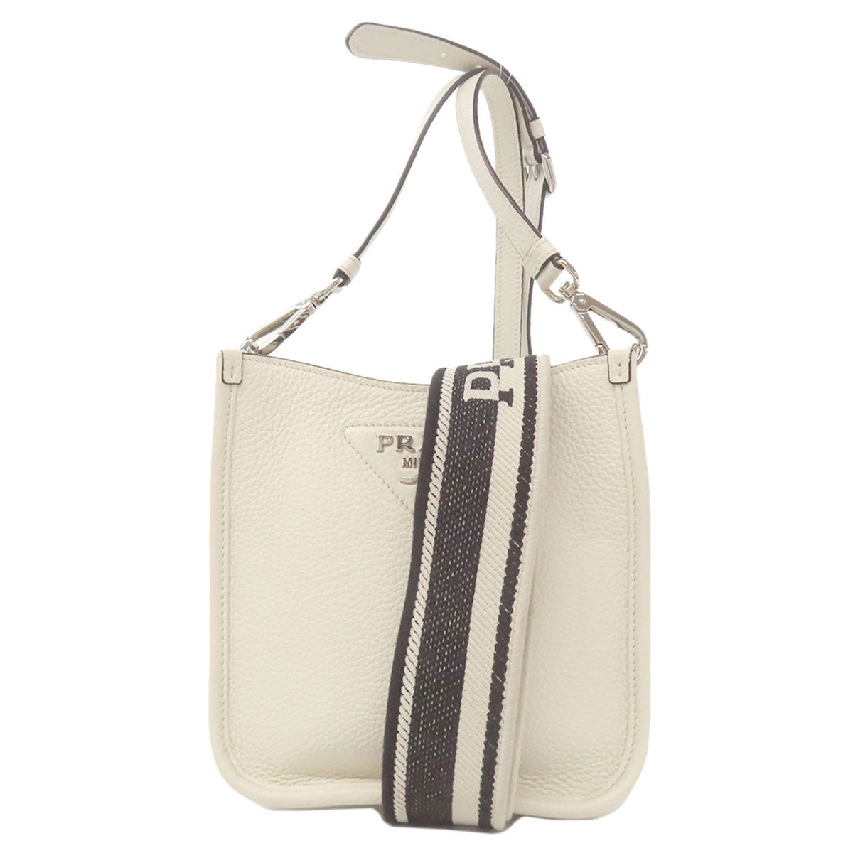 PRADA プラダ ロゴ ショルダーバッグ レザー レディース 中古