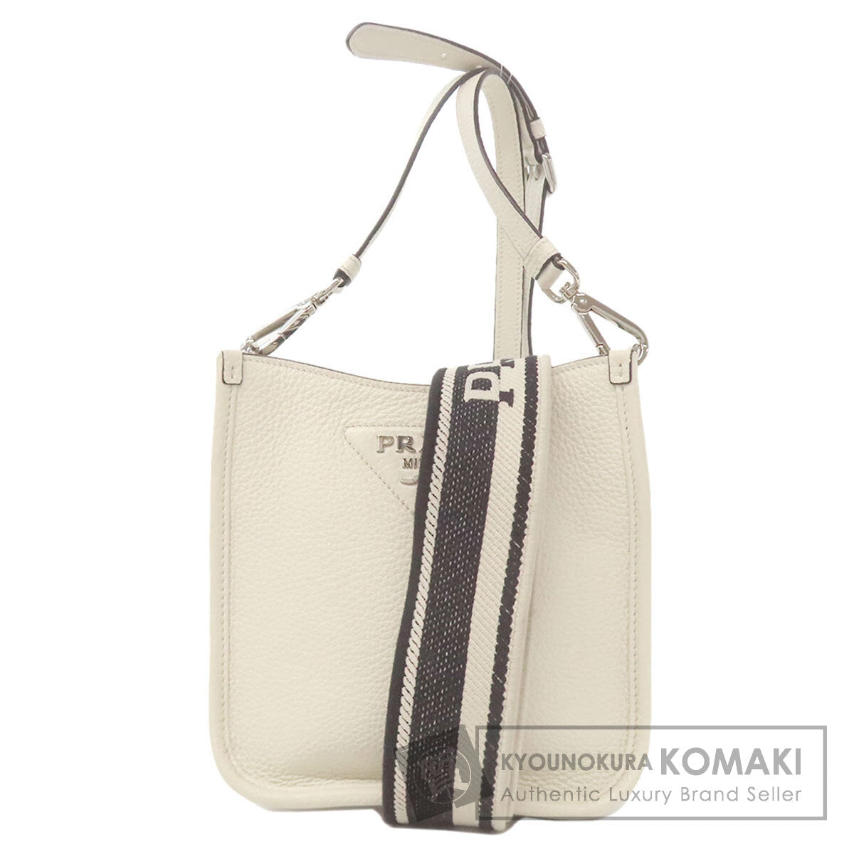 PRADA プラダ ロゴ ショルダーバッグ レザー レディース 中古