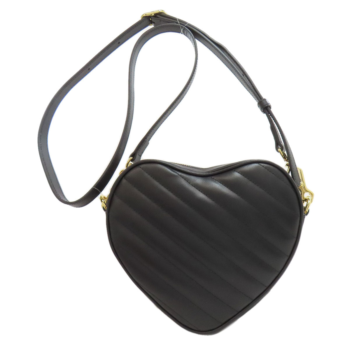 GUCCI グッチ 751628 インターロッキングG ハート ショルダーバッグ カーフ レディース 中古