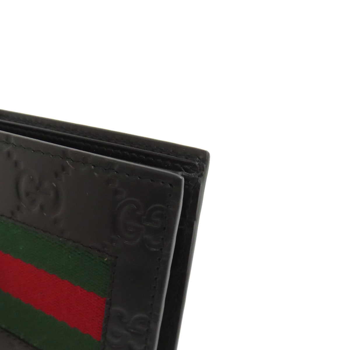 GUCCI グッチ 408826 GGシグネチャー シマ シェリーライン 二つ折り財布（小銭入れあり） カーフ レディース 中古