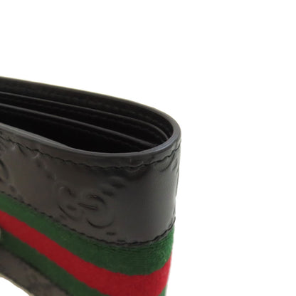 GUCCI グッチ 408826 GGシグネチャー シマ シェリーライン 二つ折り財布（小銭入れあり） カーフ レディース 中古