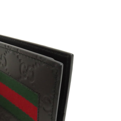 GUCCI グッチ 408826 GGシグネチャー シマ シェリーライン 二つ折り財布（小銭入れあり） カーフ レディース 中古