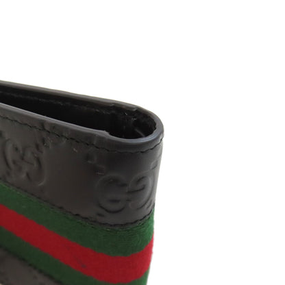 GUCCI グッチ 408826 GGシグネチャー シマ シェリーライン 二つ折り財布（小銭入れあり） カーフ レディース 中古