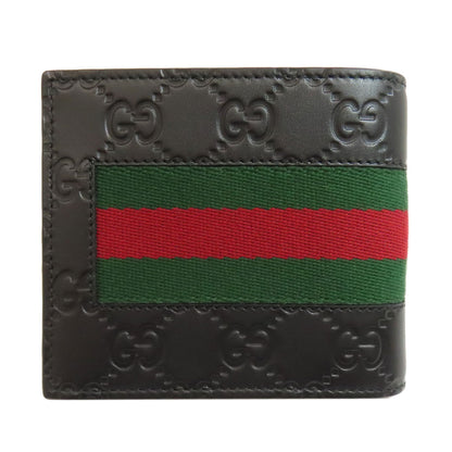 GUCCI グッチ 408826 GGシグネチャー シマ シェリーライン 二つ折り財布（小銭入れあり） カーフ レディース 中古