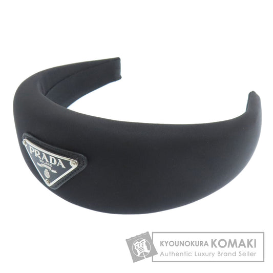 PRADA プラダ カチューシャ ロゴ金具 ヘアアクセサリー ナイロン レディース 中古