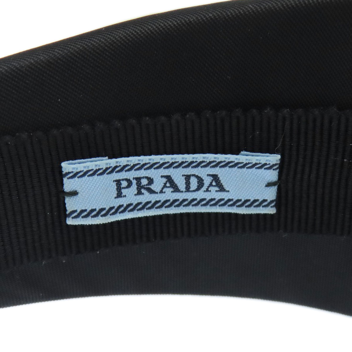 PRADA プラダ カチューシャ ロゴ金具 ヘアアクセサリー ナイロン レディース 中古