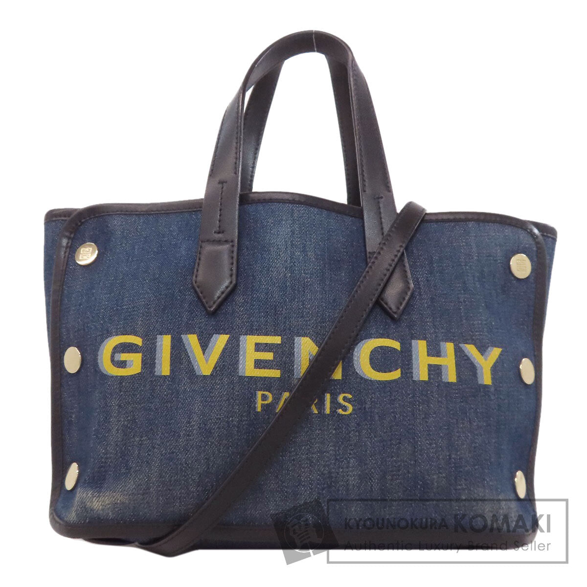 GIVENCHY ジバンシー ロゴ ハンドバッグ デニム レディース 中古
