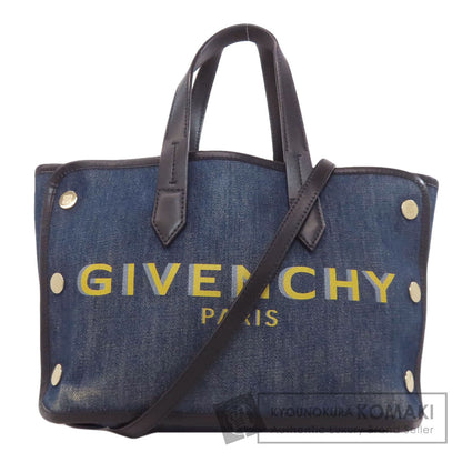 GIVENCHY ジバンシー ロゴ ハンドバッグ デニム レディース 中古