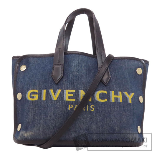 GIVENCHY ジバンシー ロゴ ハンドバッグ デニム レディース 中古