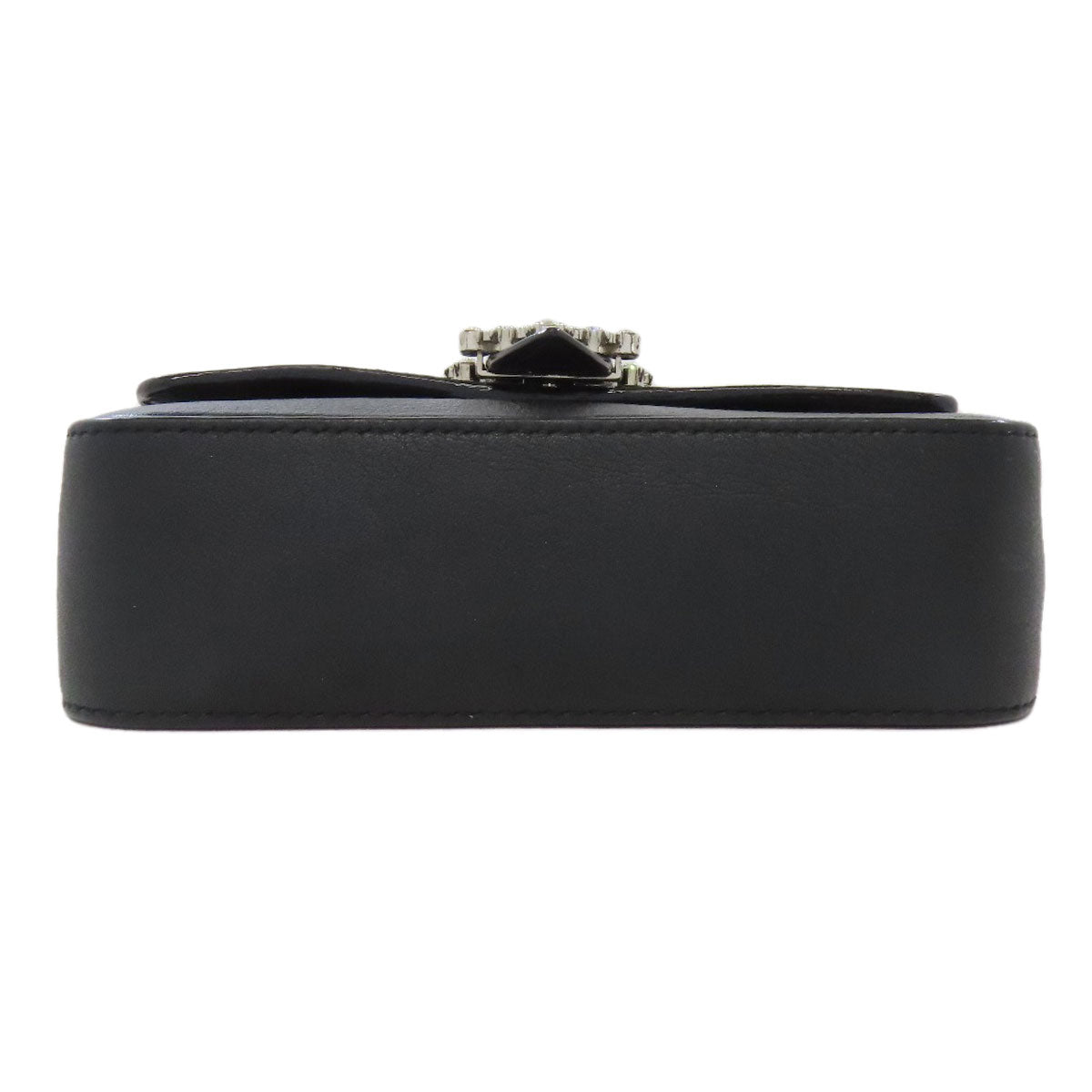 Jimmy Choo ジミーチュウ チェーンショルダー ロゴ ビジュー ショルダーバッグ レザー レディース 中古
